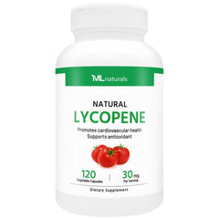 ML Naturals Lycopene bottle on a clean surface for daily antioxidant support