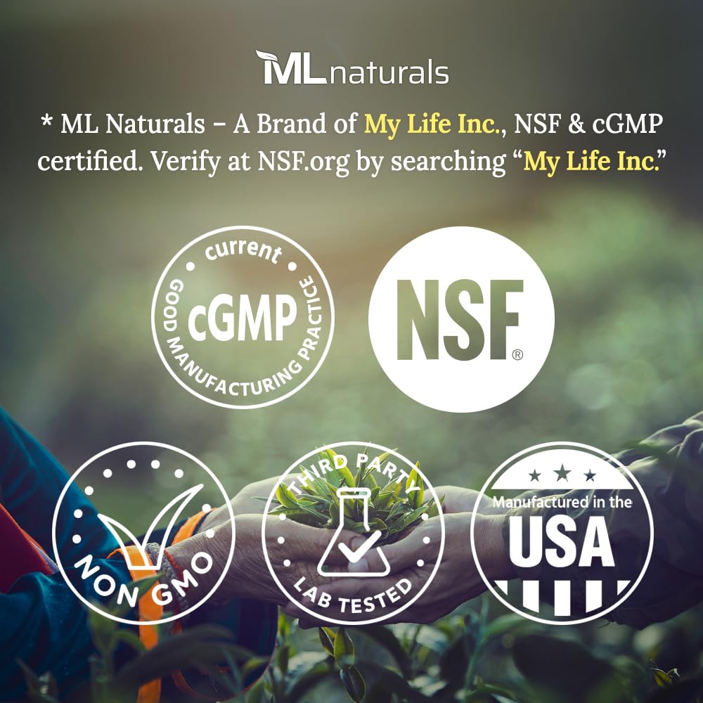 USA-made ML Naturals facility with NSF and cGMP compliance.