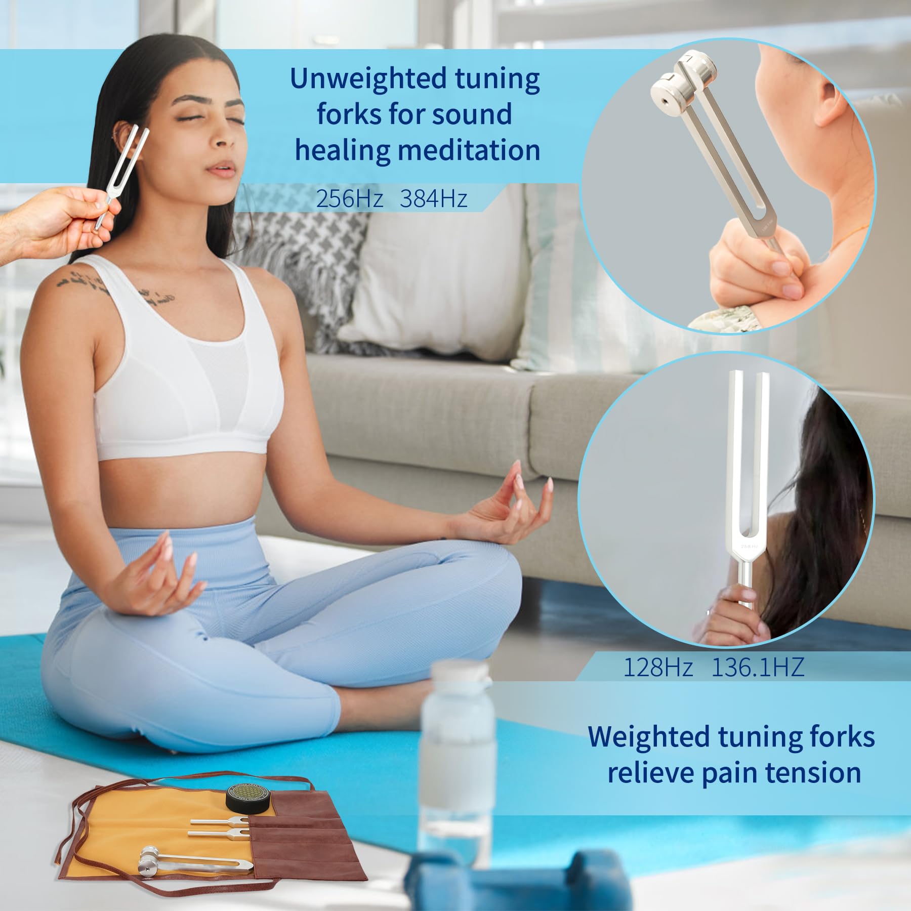 mllusxg tuning forks 256hz producing clear resonance for relaxation