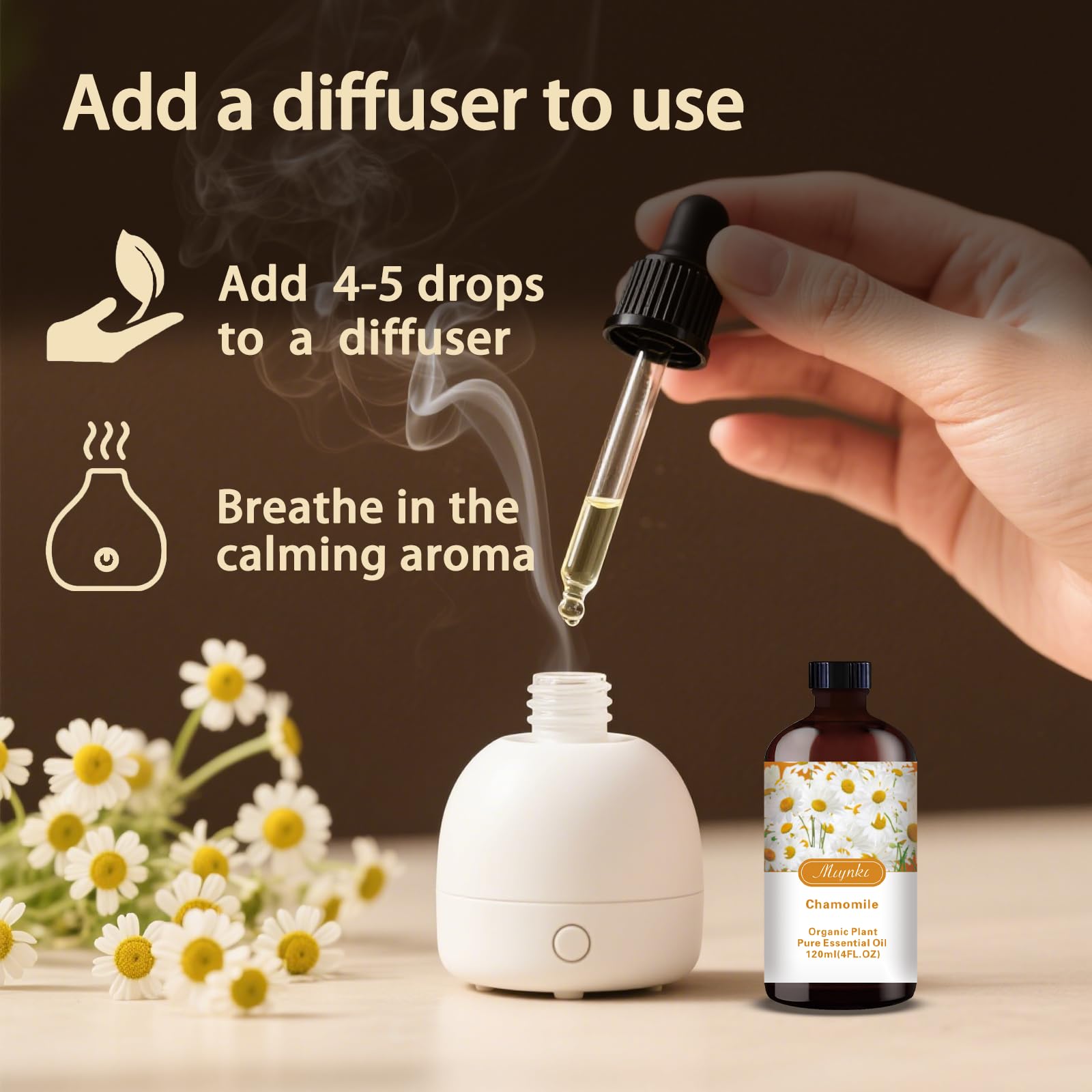 Mlynkl Chamomile bath oil bubbles for a relaxing soak.