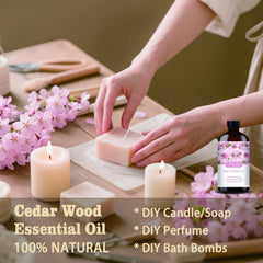 Mlynkl Cherry Blossom essential oil used in candles for subtle scent.