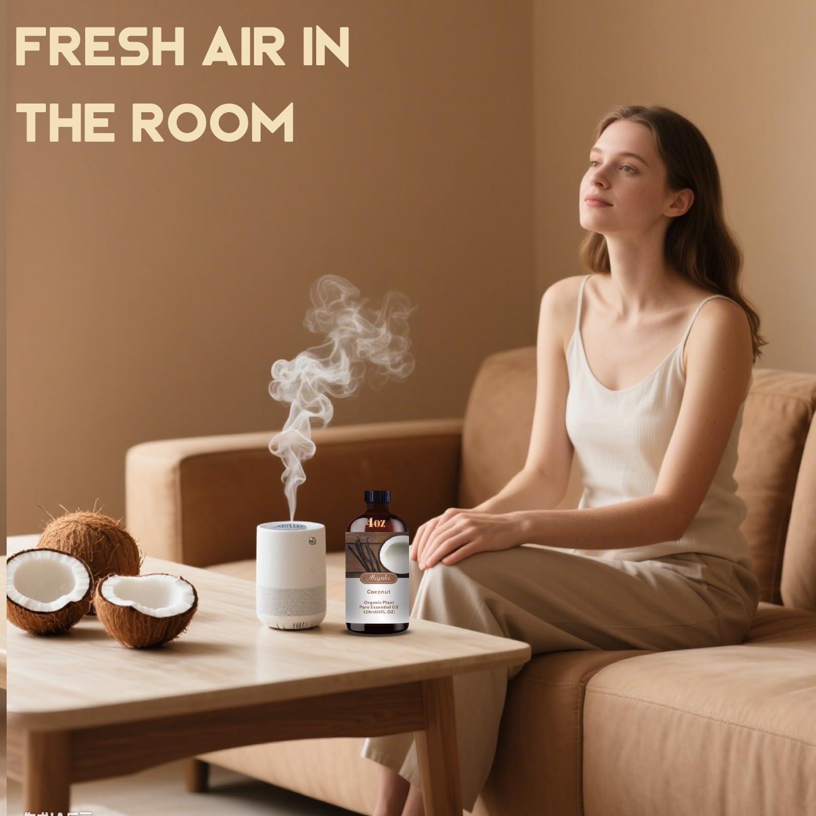 Mlynkl Coconut Fragrance Oil in diffuser setup to enhance ambience