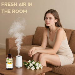 Mlynkl Jasmine Essential Oil diffuser dispersion fills the room with inviting fragrance.