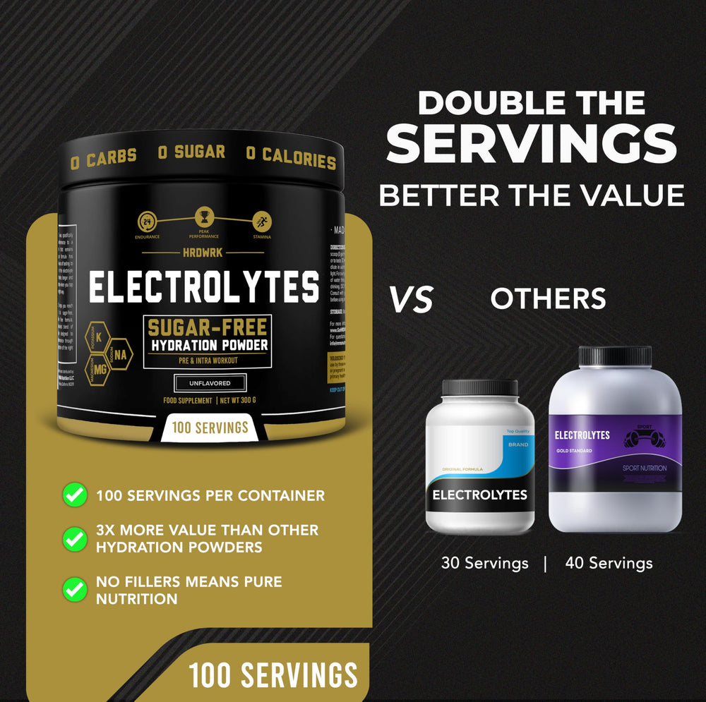 MMA Nutrition HRDWRK tub with glass of water conveys refreshing hydration during training.