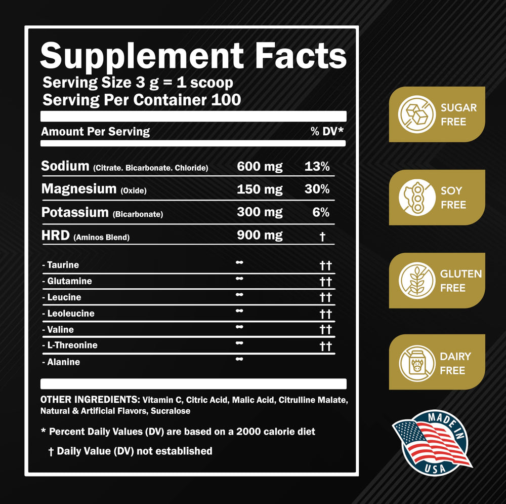 MMA Nutrition HRDWRK powder dissolves smoothly in water for everyday hydration.