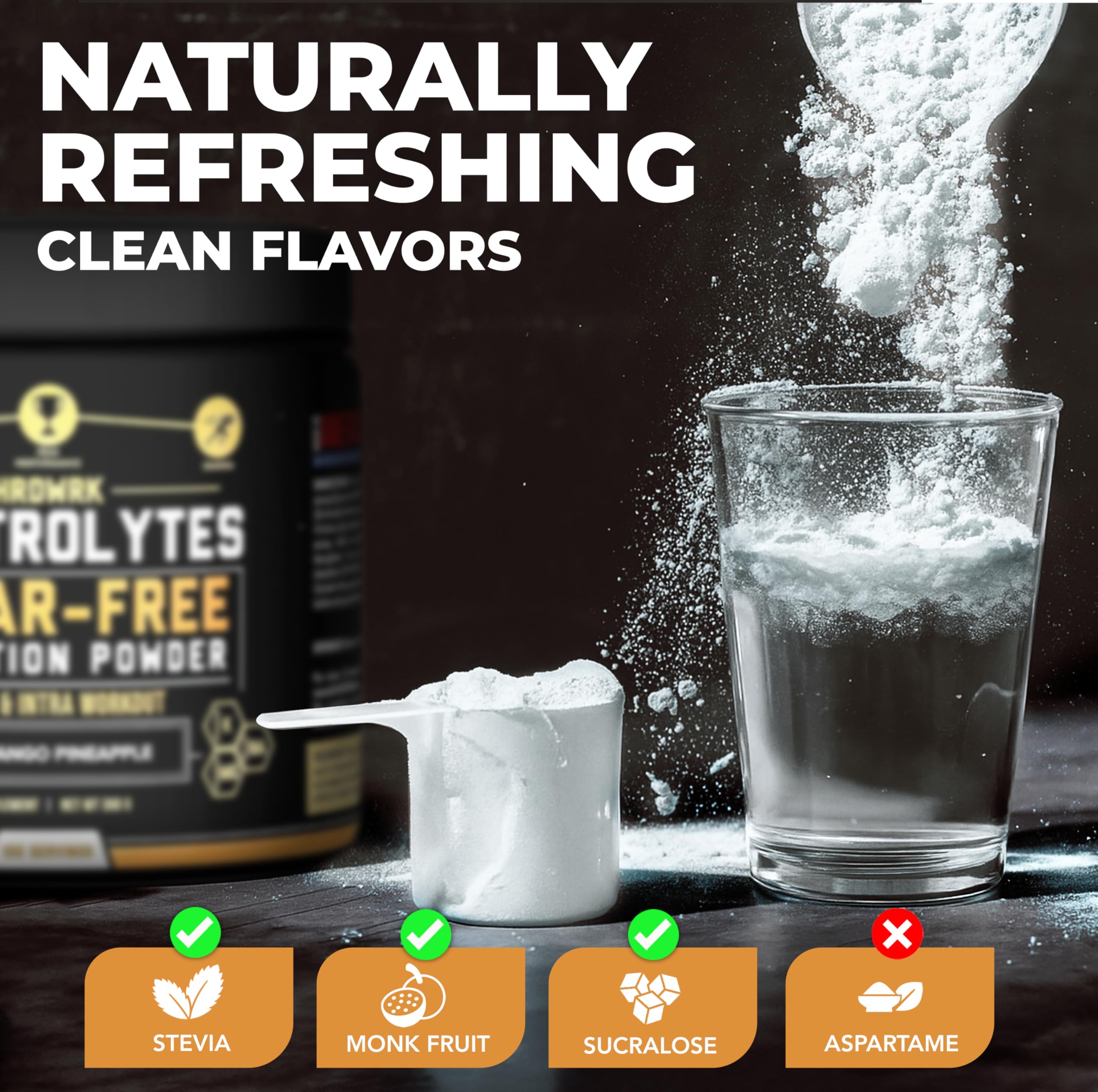Sugar-free HRDWRK packaging emphasizes keto compatibility and clean ingredients.
