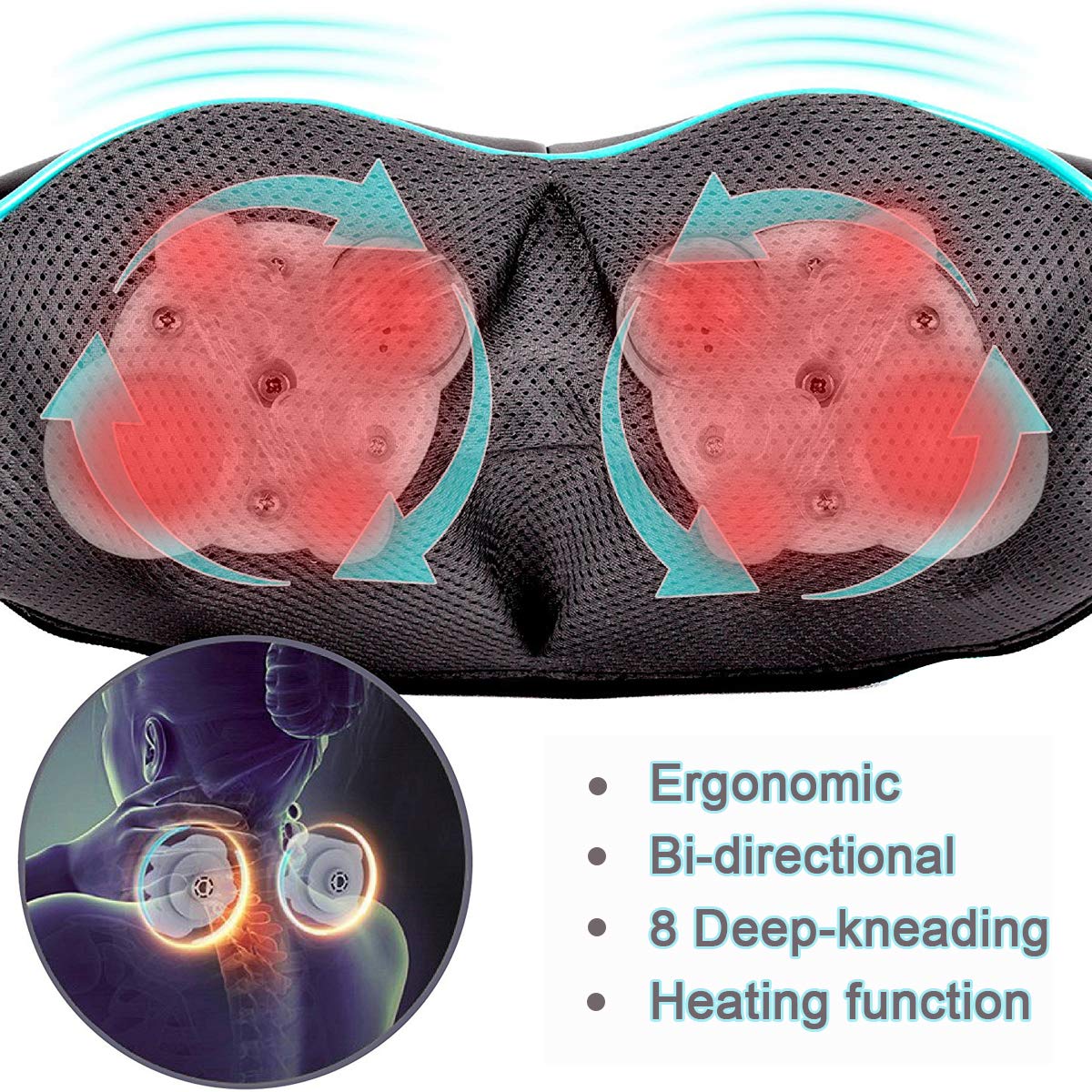 Mo Cuishle infrared heat massage offering gentle warmth for neck and shoulders.