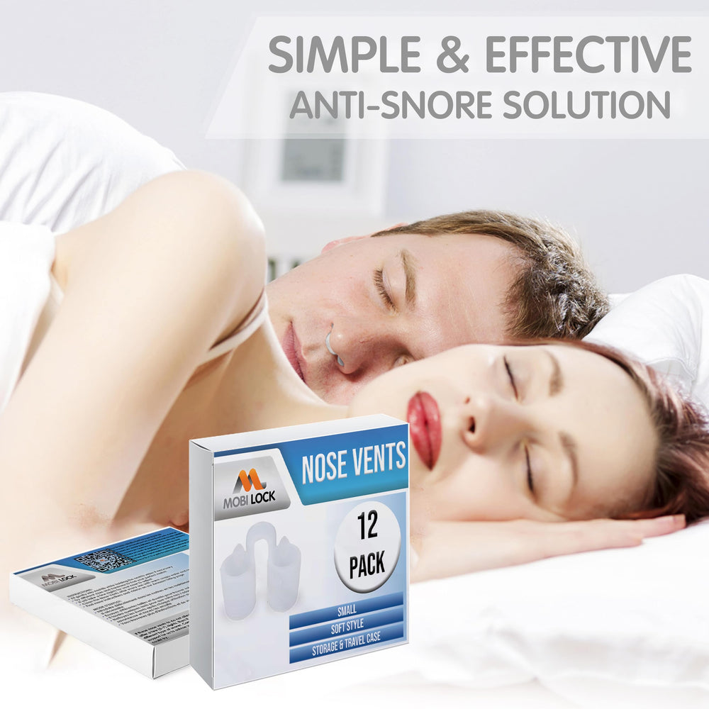 Mobi Lock Small Nose Vent insertion view shows comfortable nighttime fit for sleeping.