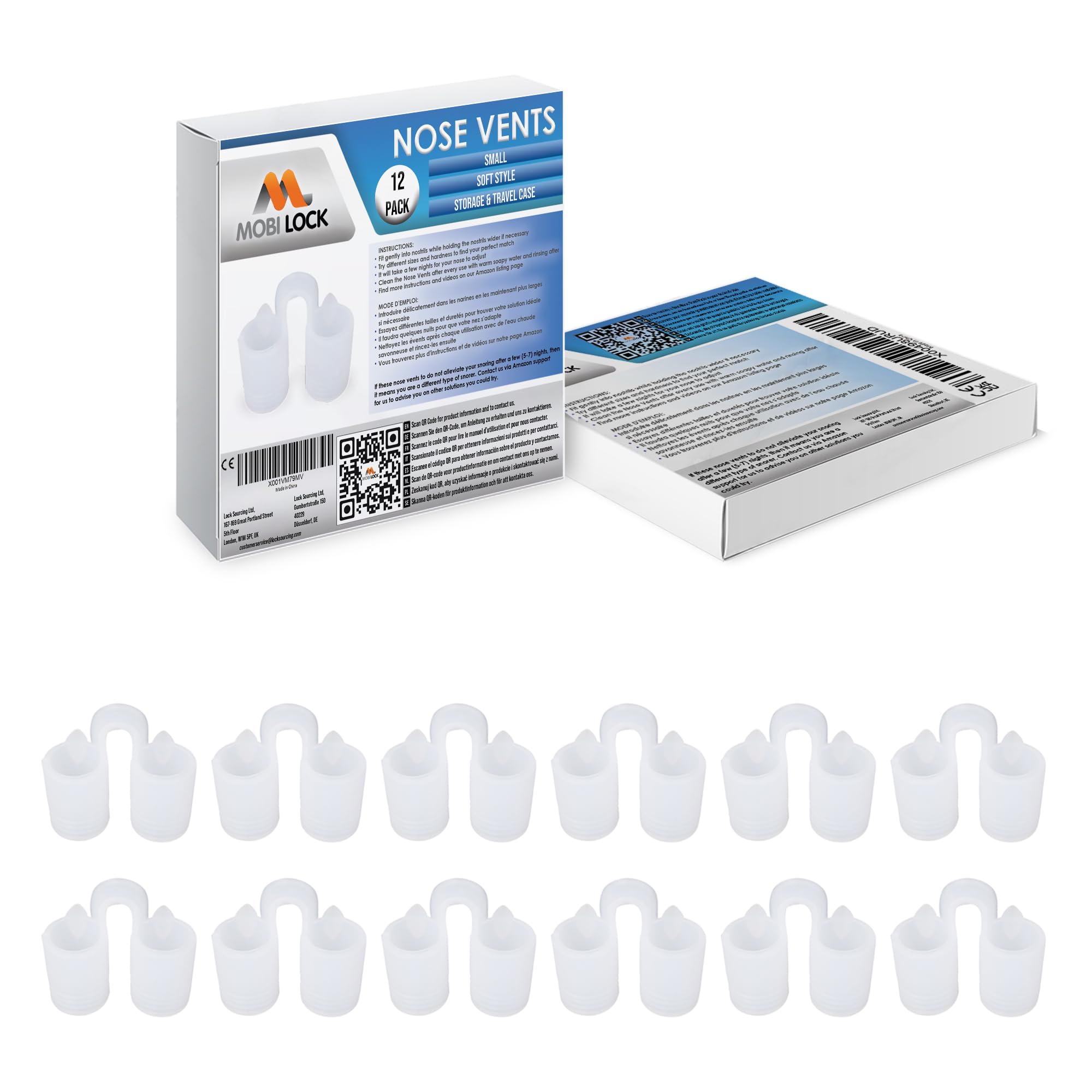 Mobi Lock Nose Vent small pack with case for nasal snorers improves portability and ease.