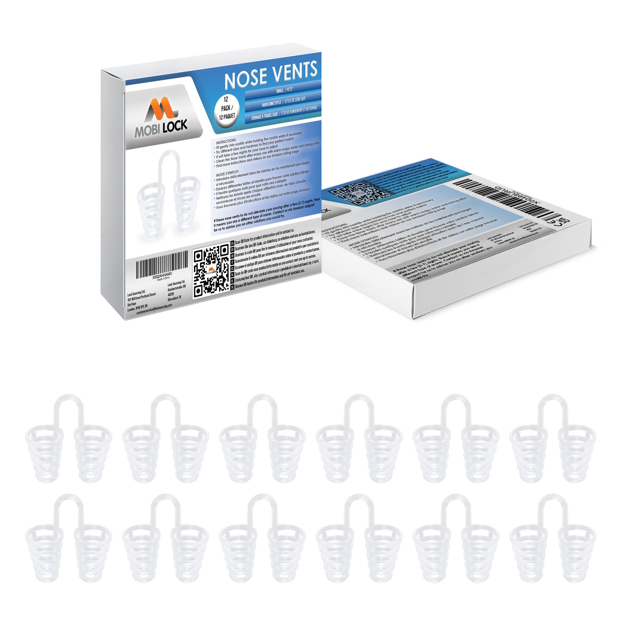 Mobi Lock Nose Vent small pack supporting nasal airflow during sleep.