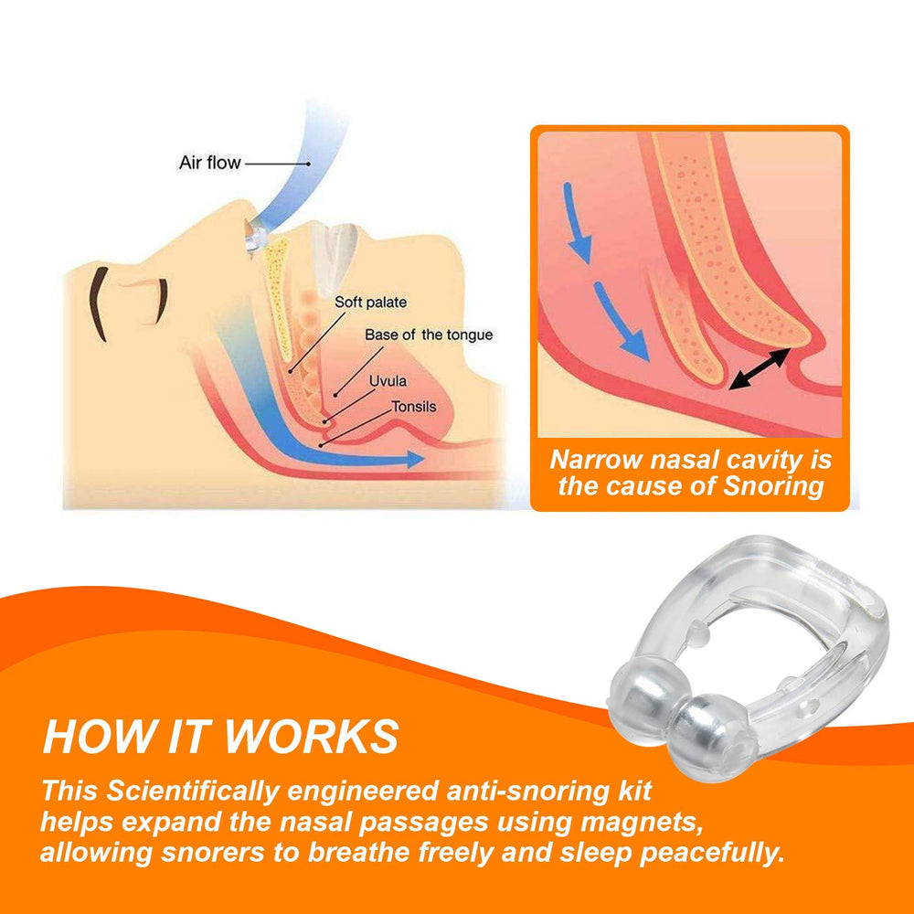 BPA-free silicone material highlighting safe, reusable snoring aid.