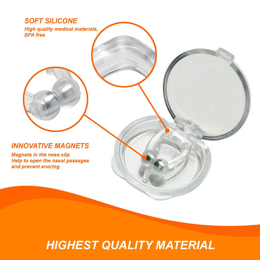 Mobi Lock silicone nasal clip applied to nostrils for comfortable, adjustable fit.