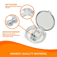 Mobi Lock silicone nasal clip applied to nostrils for comfortable, adjustable fit.