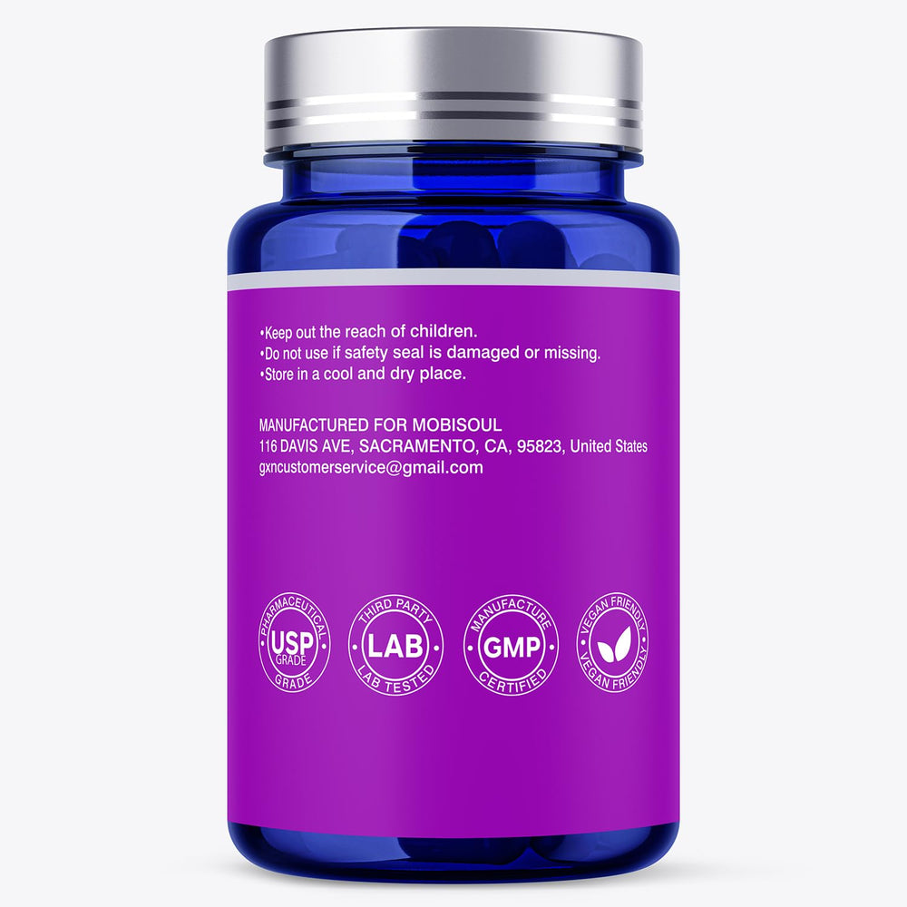 MOBISOUL capsules poured into hand for easy dosing.