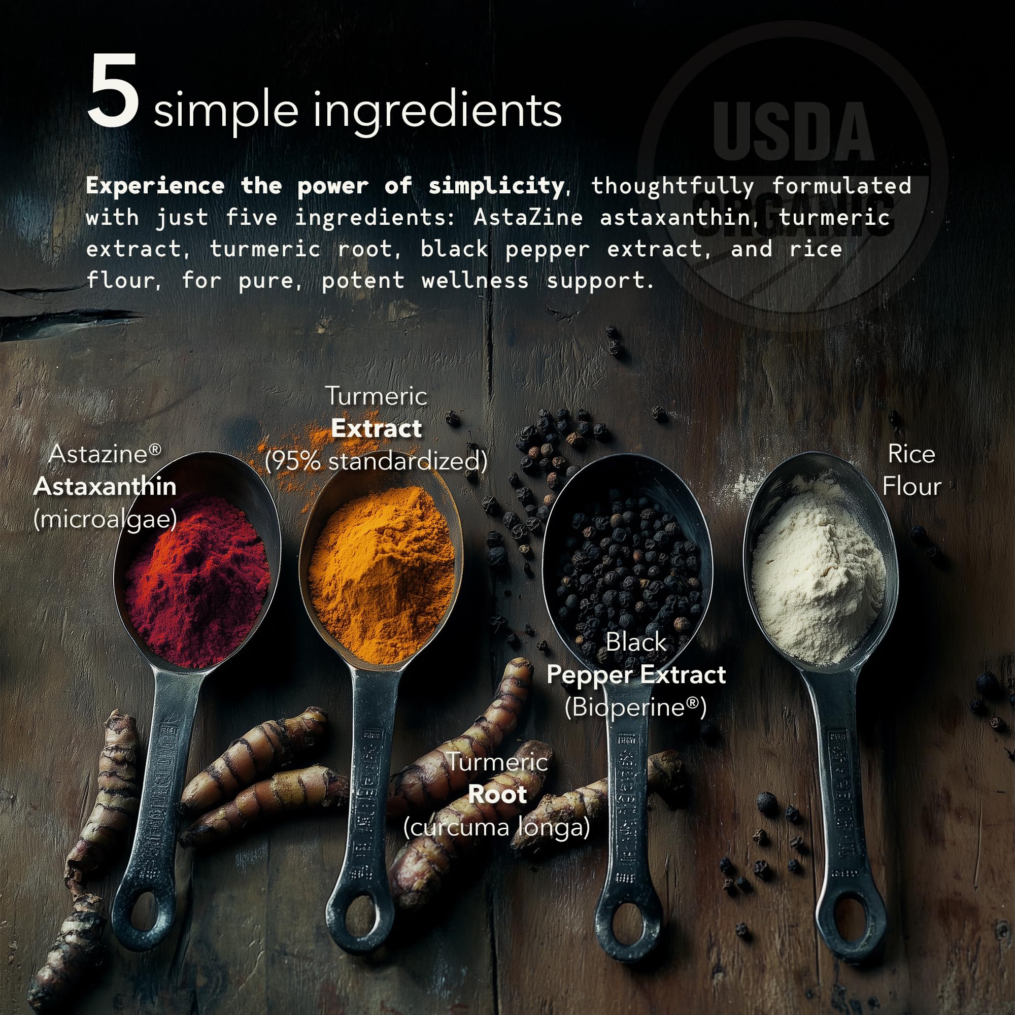 Mobisyn Organic Astaxanthin and Turmeric capsules for easy daily use.