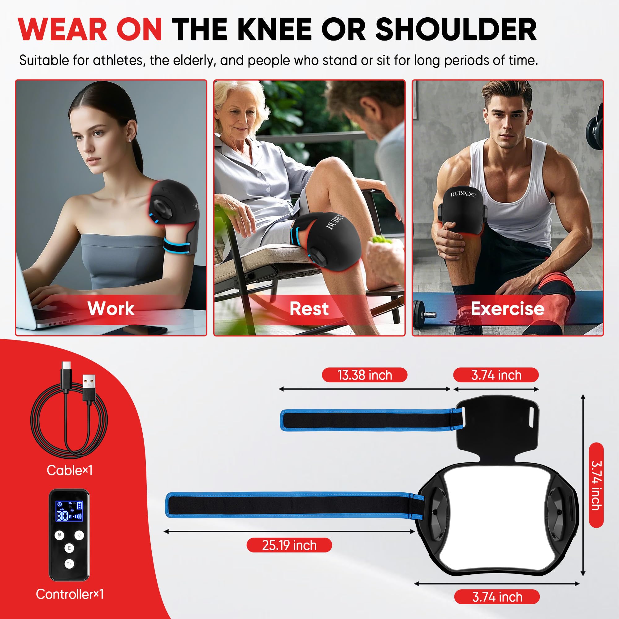 MOCKPOSE adjustable temperature knee brace for a comfortable fit.