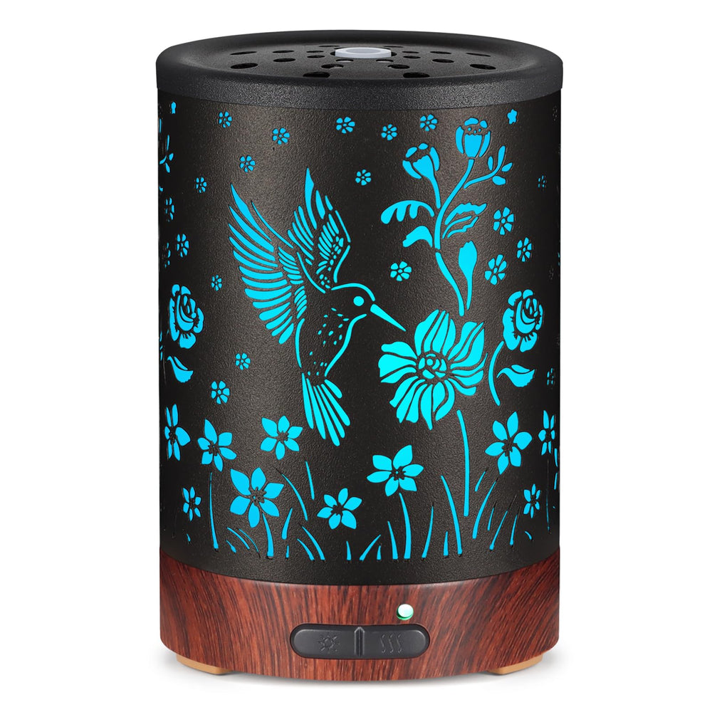 Mocosa essential oil diffuser with 7-color LED light for calming ambience.