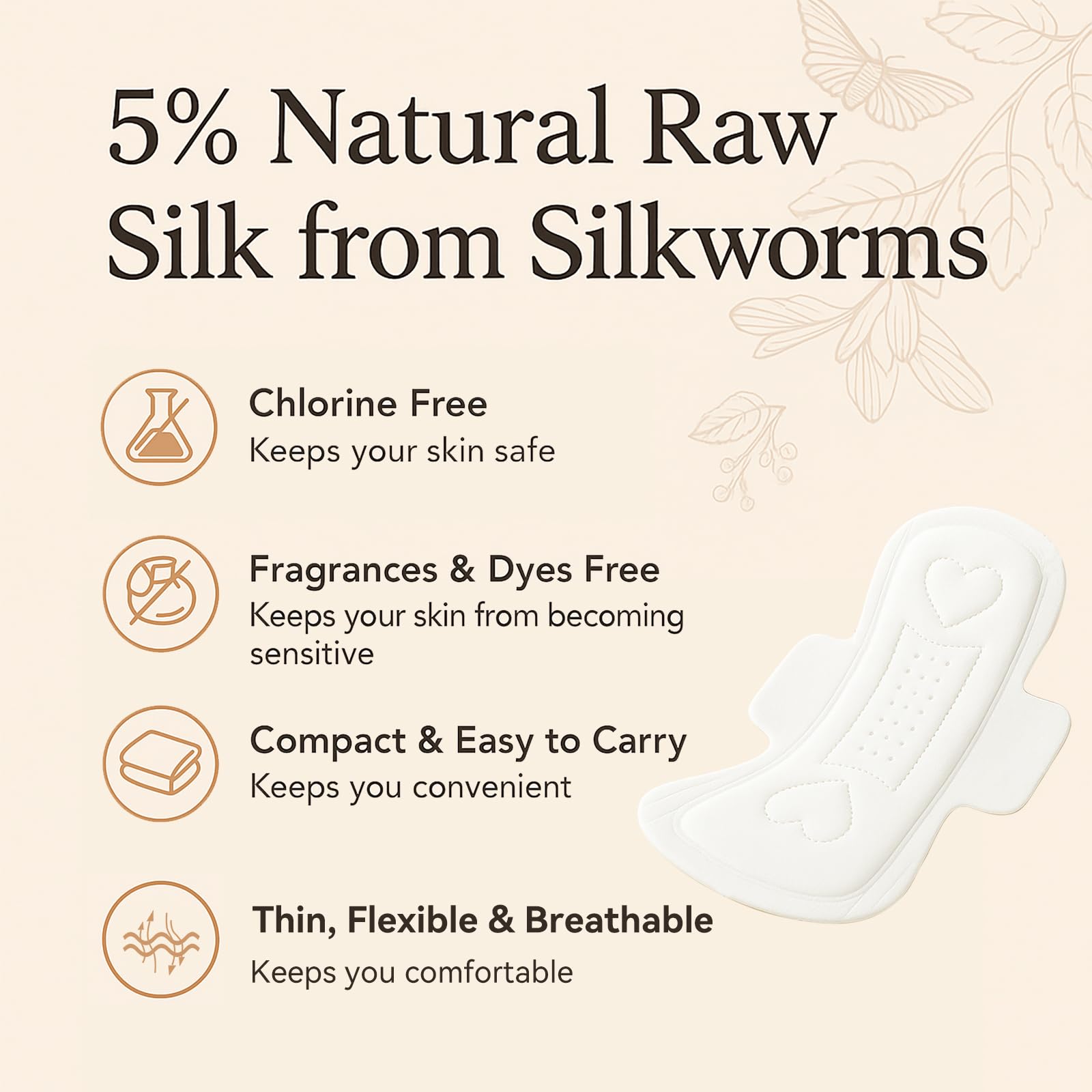 MODAL panty liner with adhesive wings for secure, slip-free wear.