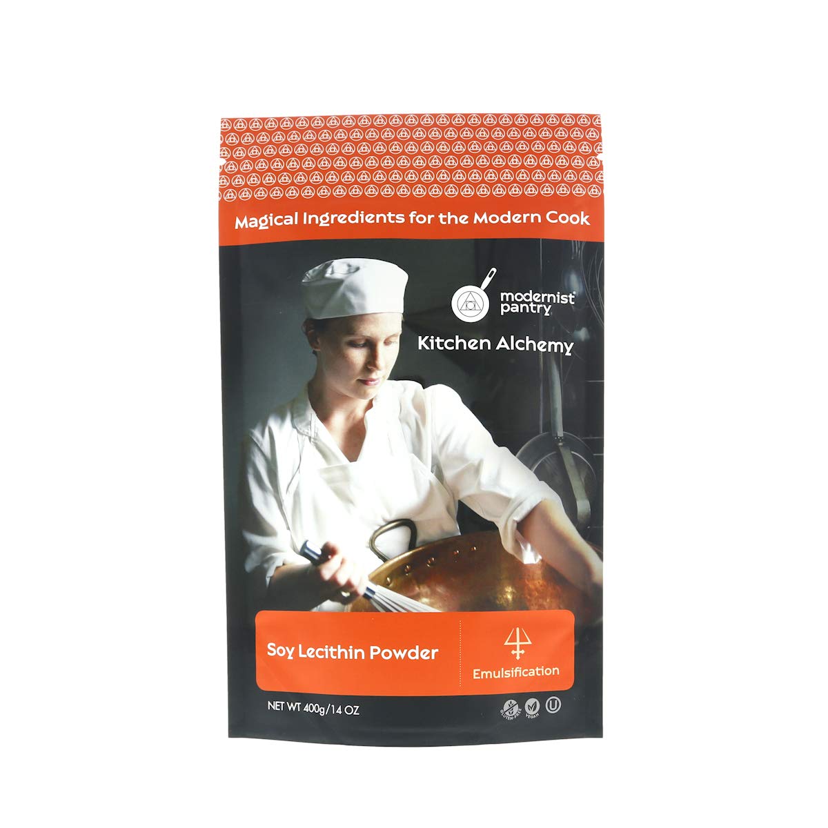 Modernist Pantry Pure Soy Lecithin Powder in a jar supports smooth emulsions and creamy textures.