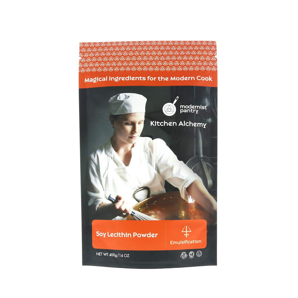 Modernist Pantry Pure Soy Lecithin Powder in a jar supports smooth emulsions and creamy textures.