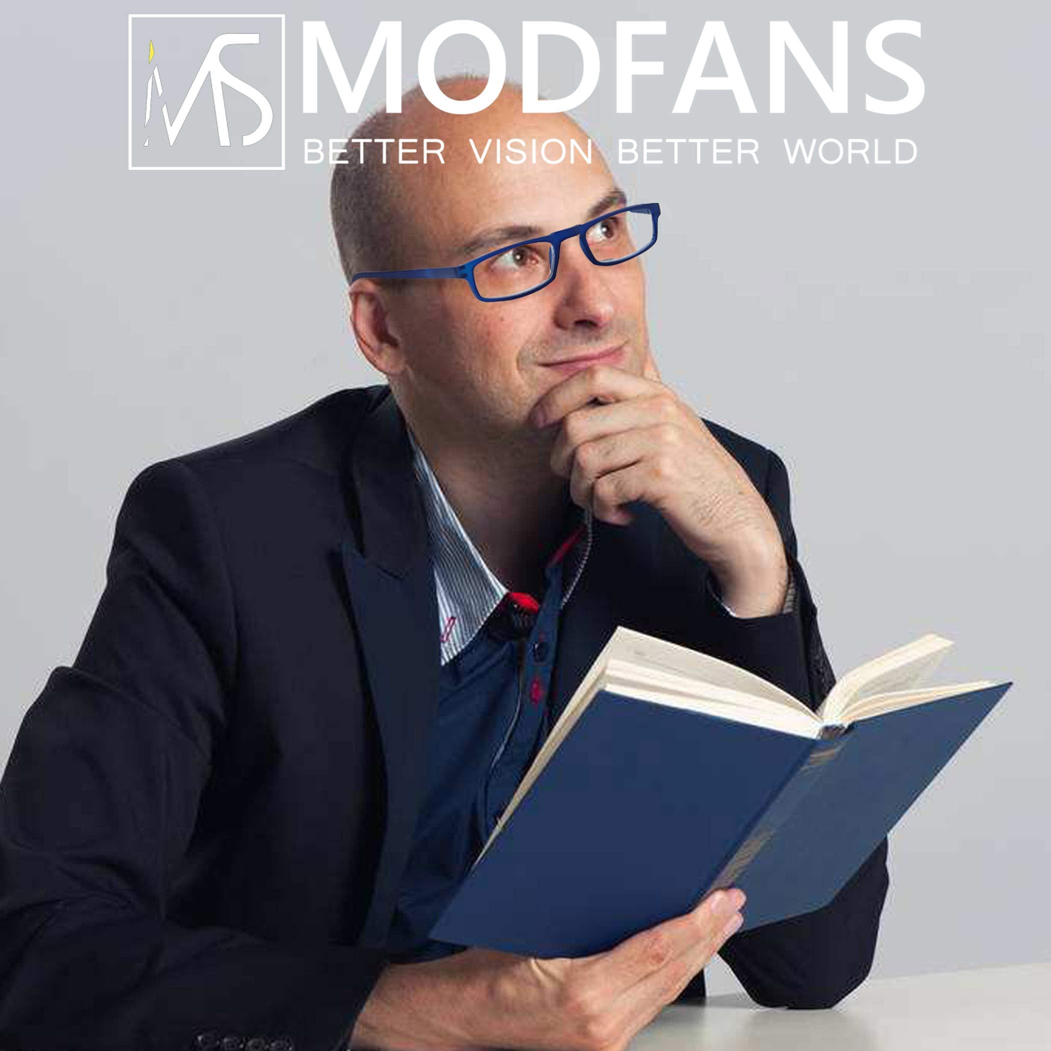 MODFANS reading glasses with +2.5 magnification for close-up tasks