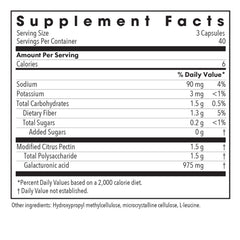 Modified Citrus Pectin capsules dispensing into hand for convenient daily use.