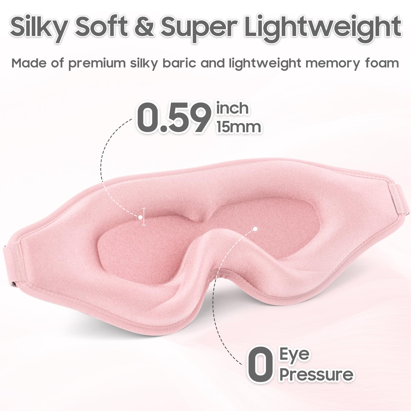 MOEASEii 3D contoured eye design prevents pressure and light leakage.