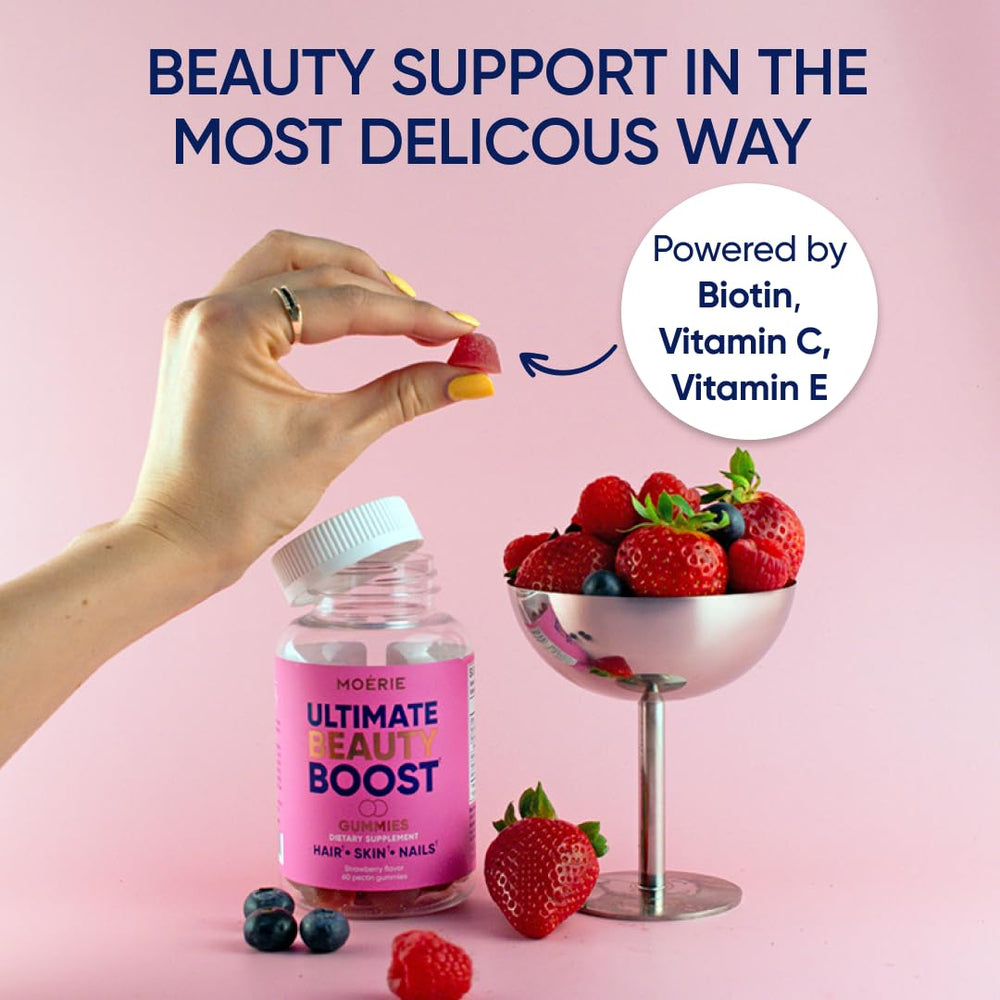 Moerie bottle label detail highlights clean ingredients and allergen-free formula.