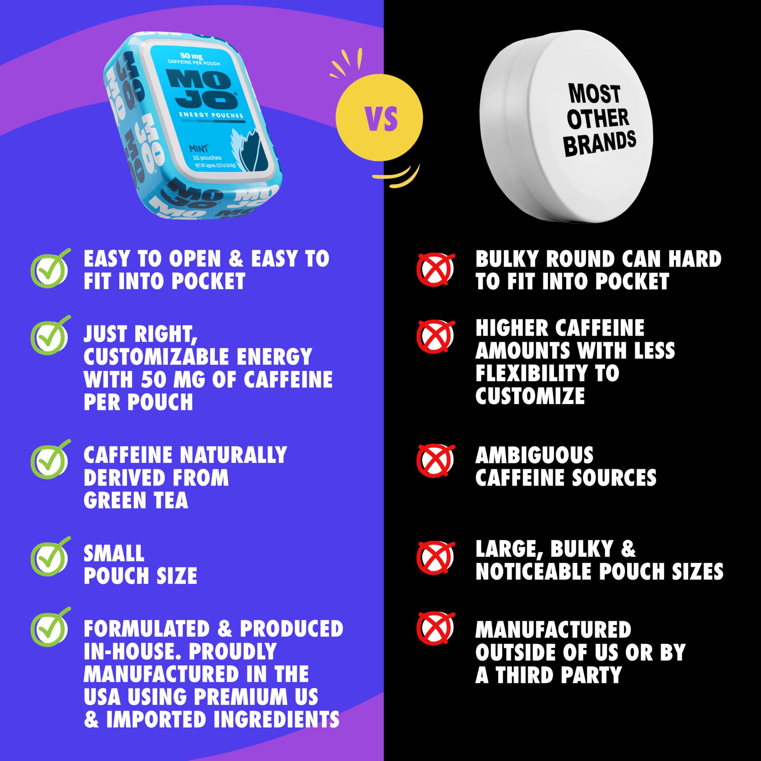 MOJO packaging and QR code illustrates usage instructions.