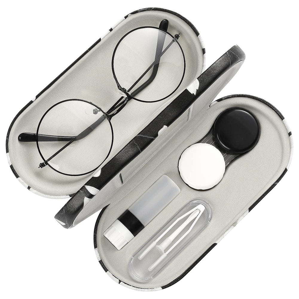 MoKo two-sided eyeglass case with mirror and tweezers for travel