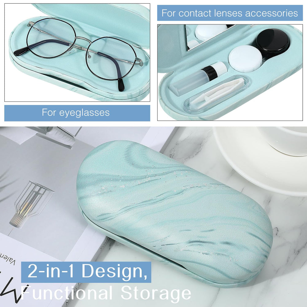 MoKo two-sided design open view keeps glasses and lenses organized.