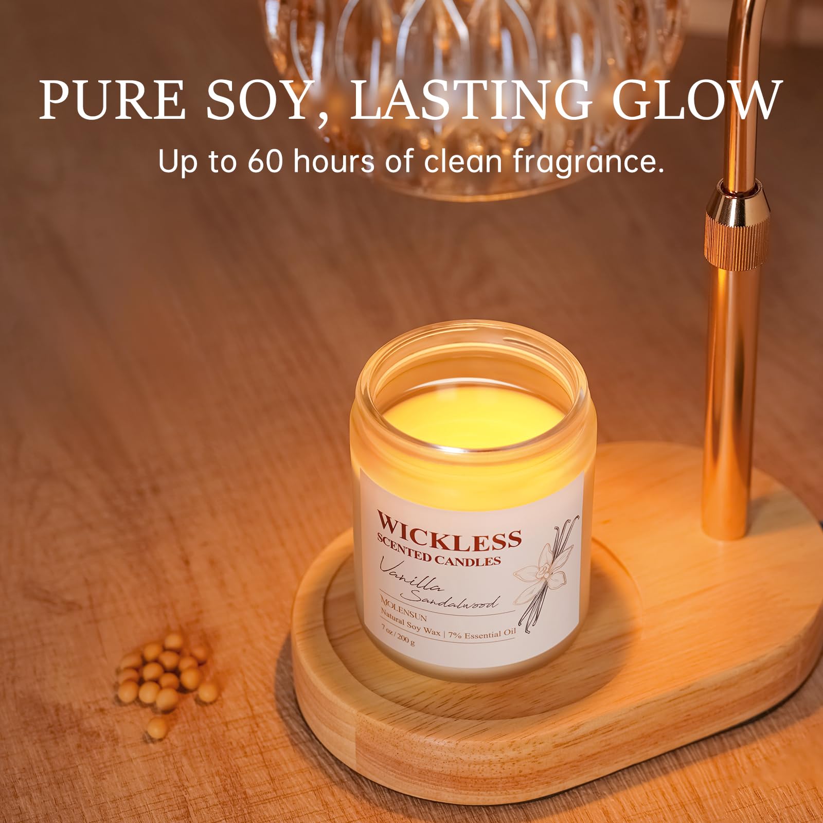 Molensun candle in a cozy living room setting for relaxed mood