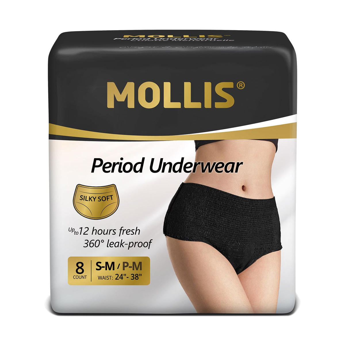 MOLLIS disposable period underwear provides all-day heavy-flow protection in a discreet package.