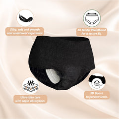 MOLLIS maternity knickers in black deliver leak-proof coverage for busy days.
