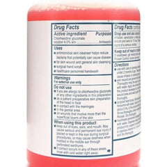 Molnlycke Hibiclens label front view highlights ingredients and usage directions.