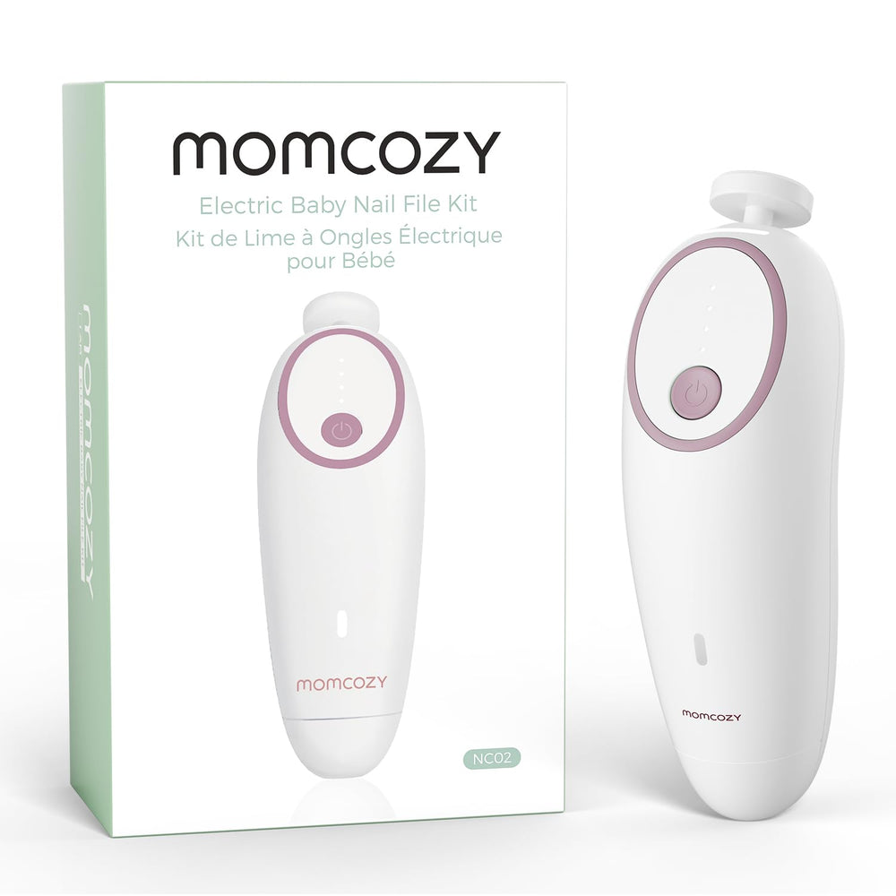 Momcozy Pink nail file organized in organizer box for convenient storage.