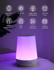 Momcozy baby sound machine blue night light for gentle midnight soothing.