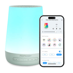 Momcozy baby sound machine green front view for a calm sleep space