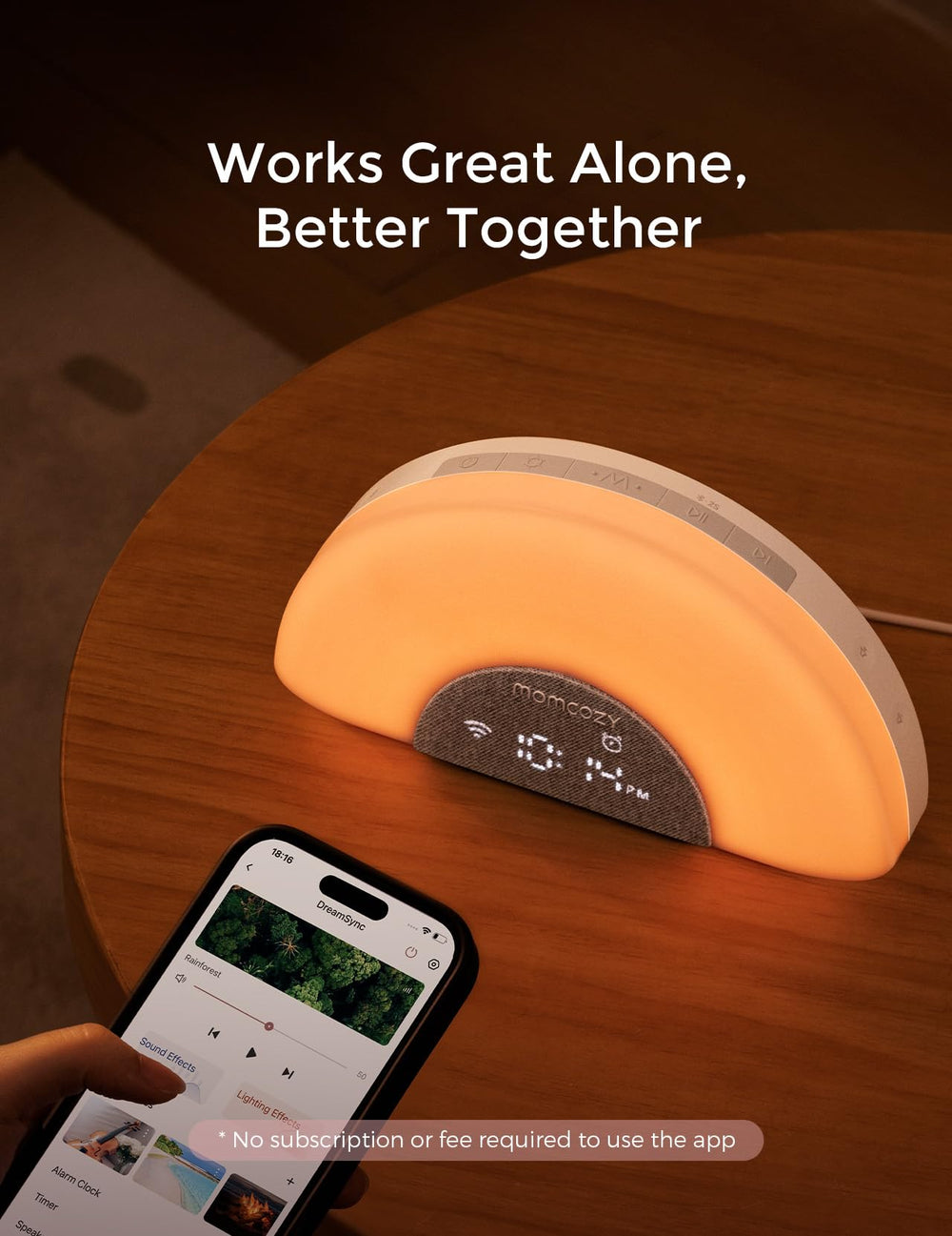 Momcozy night-light dimmer and soft clock display ease late-night checks