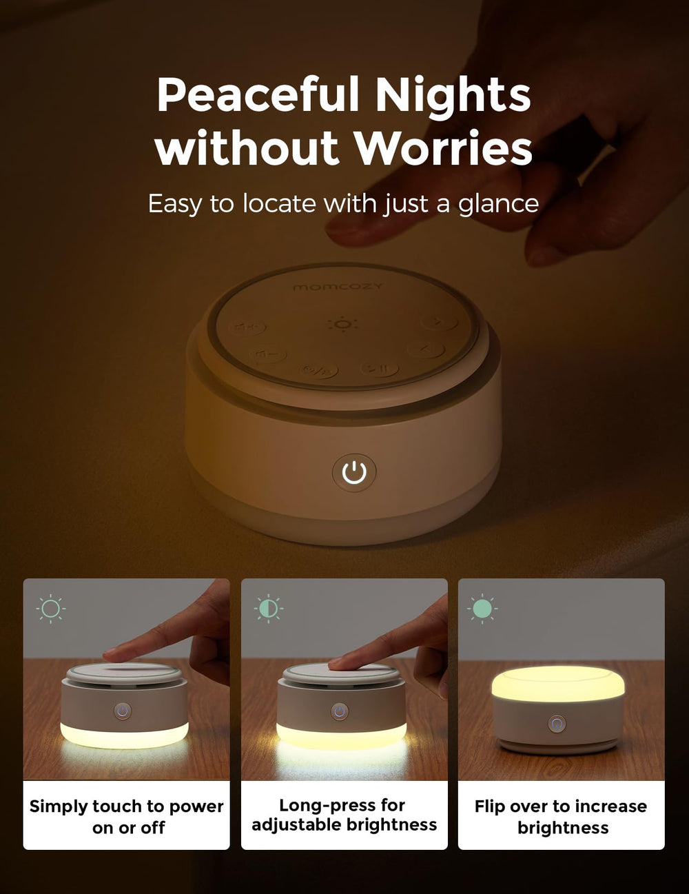 Momcozy portable design lets you travel with a calm, familiar soundscape.