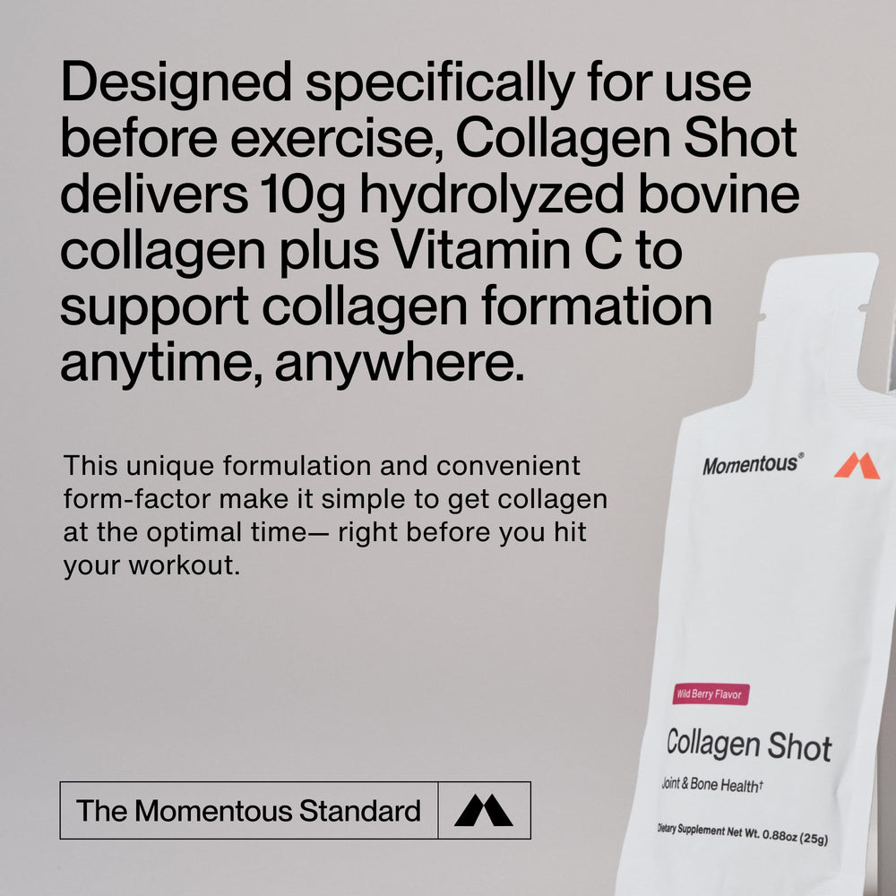 Momentous Collagen Shot vitamin C powder scoop ready to mix