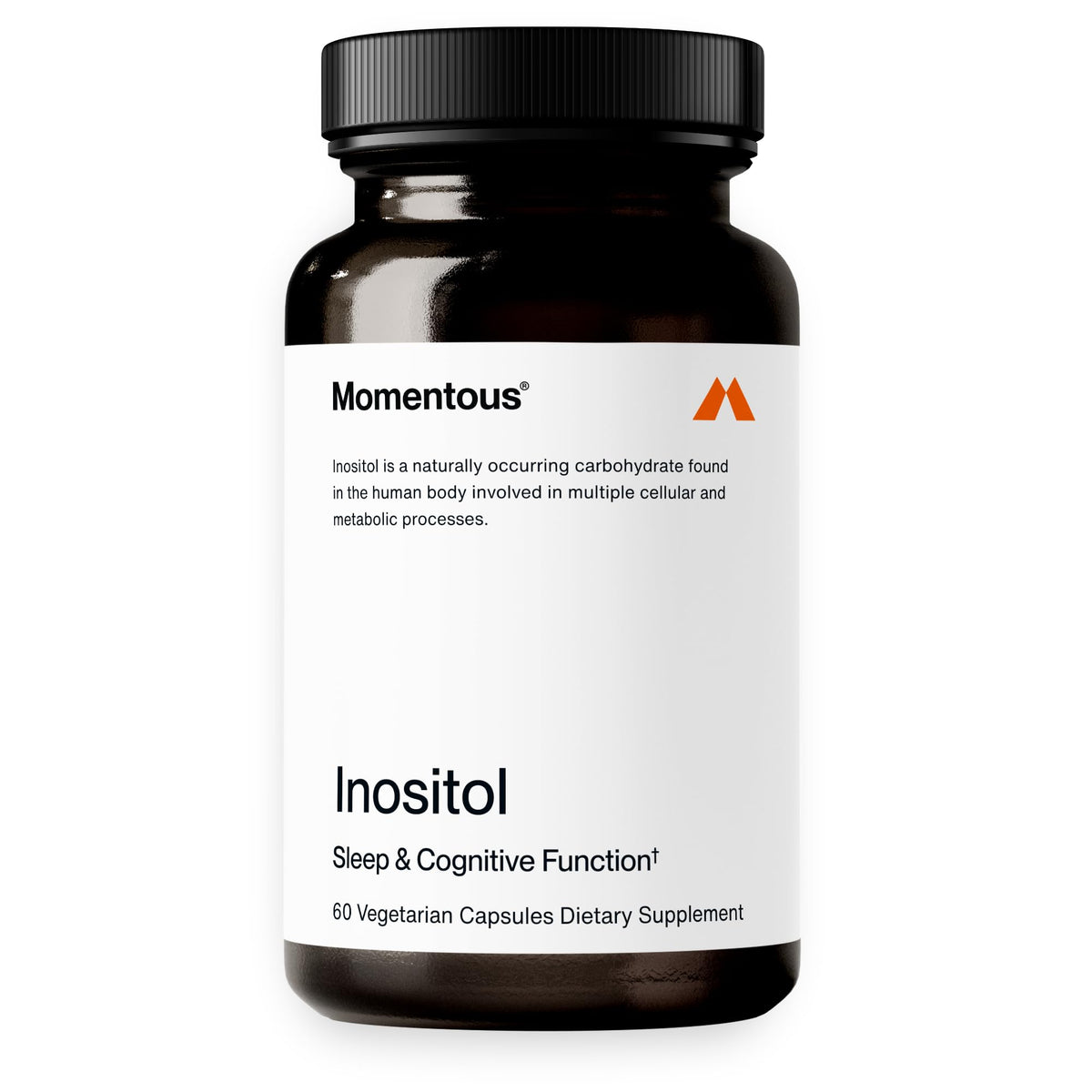 Momentous Inositol bottle close-up illustrating mood support potential.