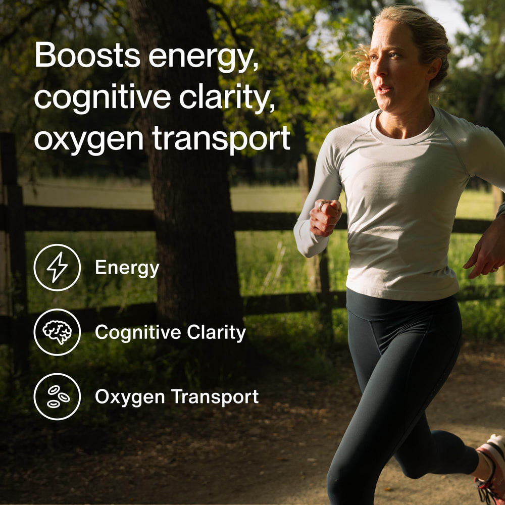Momentous Iron+ capsules ready for daily use to support energy and endurance.