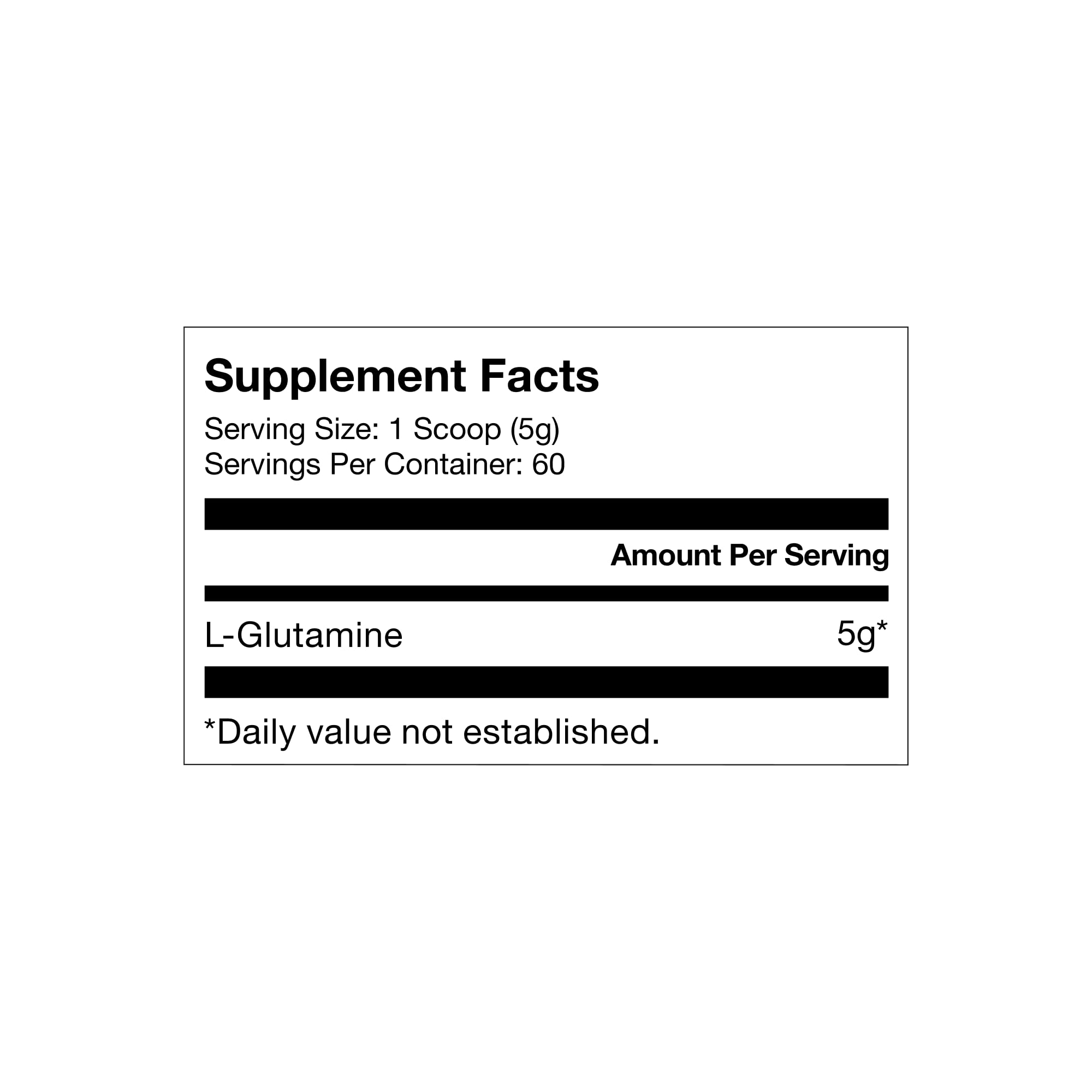 Momentous L-Glutamine powder label close-up highlighting NSF certification