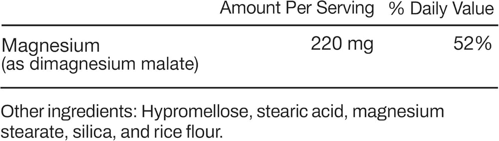 Momentous Magnesium Malate label closeup highlighting NSF certification and purity