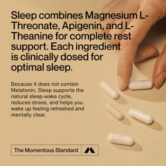 Momentous Nightly Sleep Pack serving packs show the three supplement components.