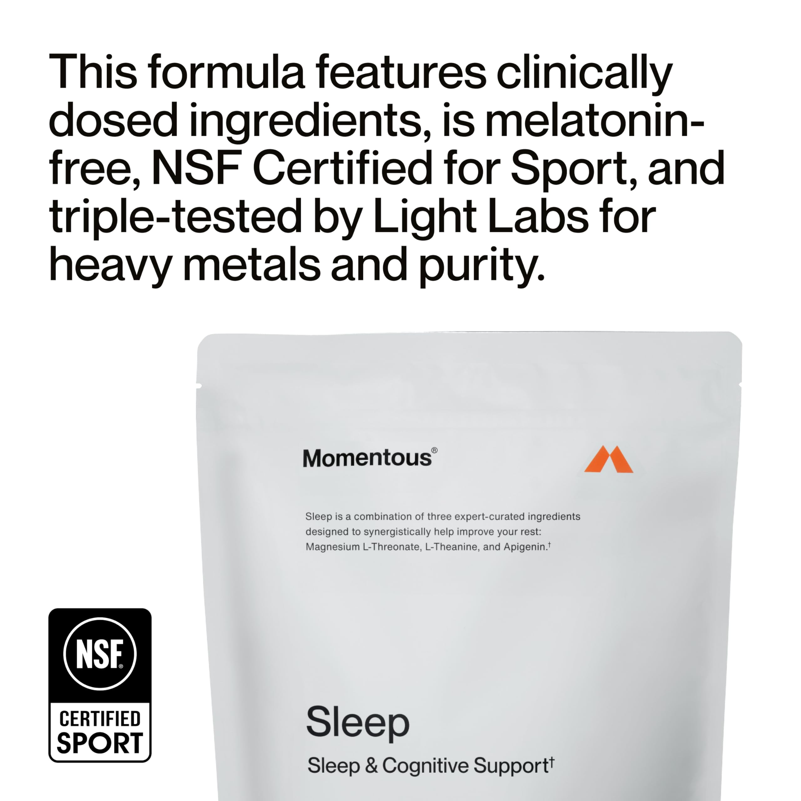 Momentous Nightly Sleep Pack on a tabletop setup ready for bedtime use.