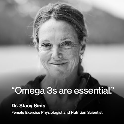 Non-GMO and gluten-free Momentous Omega-3 packaging and labeling.