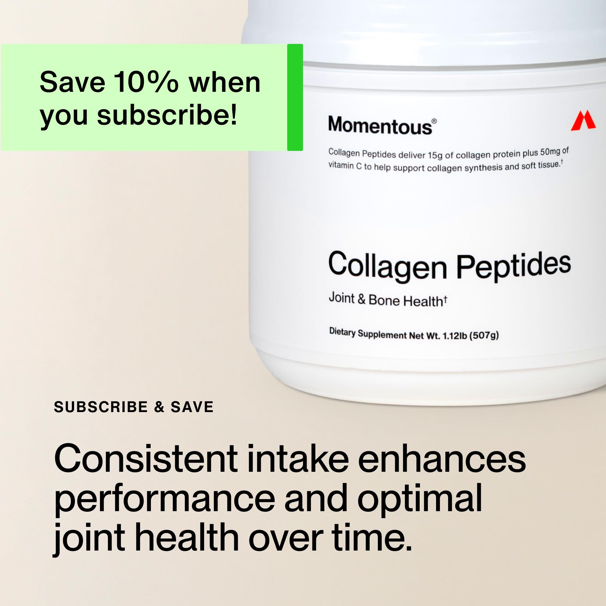 Momentous Packaging varies across batches, reflecting product updates.