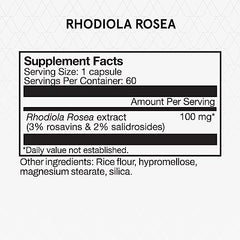 Close-up of Momentous Rhodiola Rosea capsules for convenient daily use